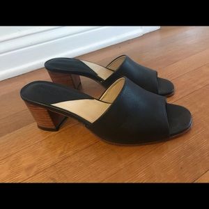 Nisolo black heeled slide size 6.5